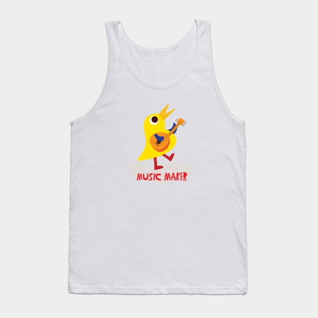 Music Maker Bird Tank Top by Loo McNulty Design